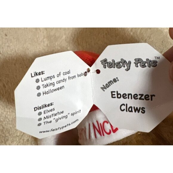 Feisty Pets Naughty Nice Teddy Bear Plush Stuffed Animal Santa Hat & Scarf 2015 - Picture 9 of 10